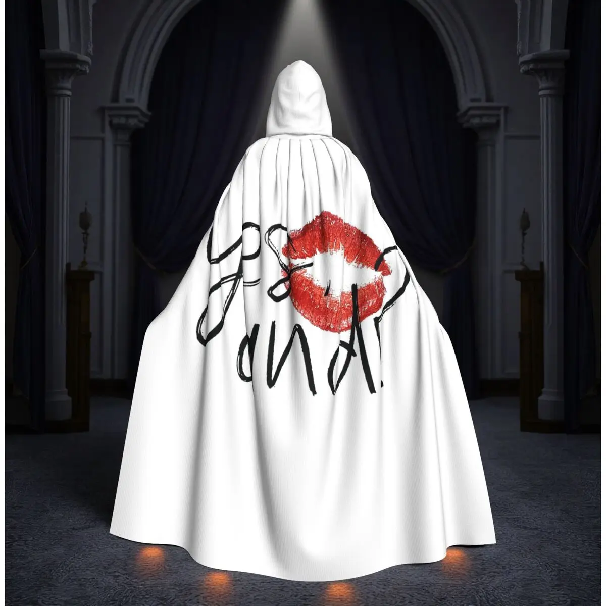 

Yes And Ariana Grande Long Hooded Cloak Witch Medieval Costume Cosplay Cape HalloweenCoat Adult Unisex