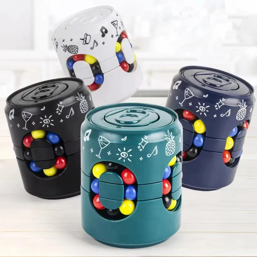 Decompression Toys Rotating Magic Bean Cube Cans Fidgeting Toy Educational Toy Rotating Can Children\'s Puzzle Stress Relief Toy