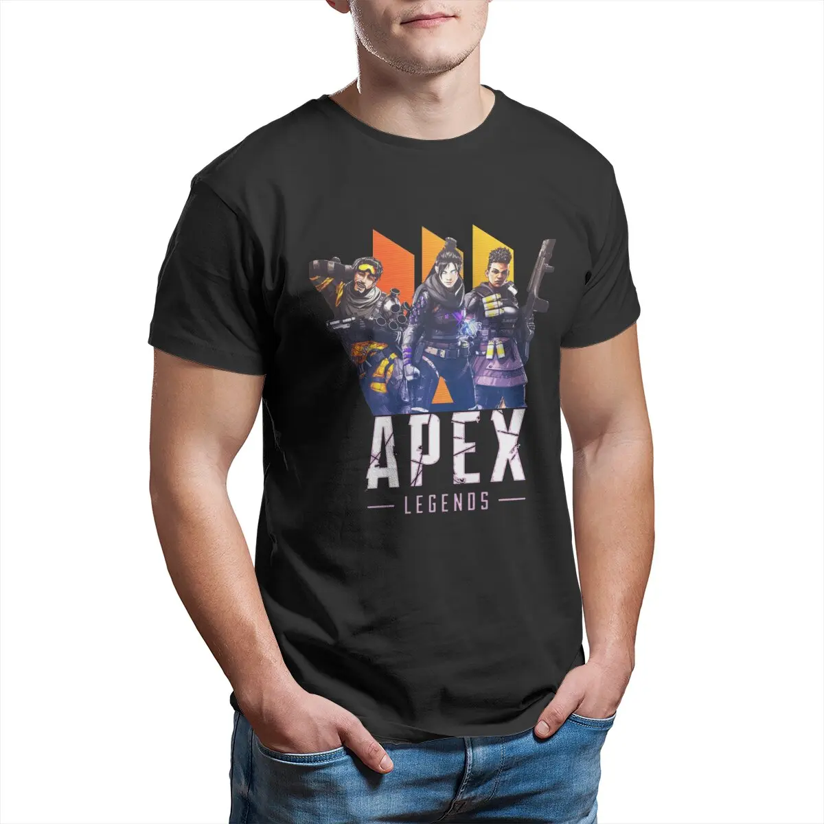 Apex Legends video game Pure Cotton vintage  Oversized  printed t-shirt plus size Men's clothing