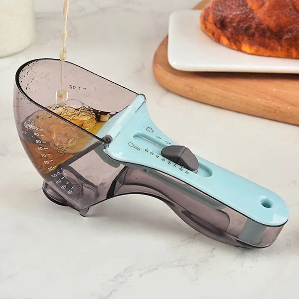 Adjustable Measuring Spoon Plastic Milk Seasoning Flour Scoop with Scale Kitchen Measuring Cups Plastic Scale Baking Tools