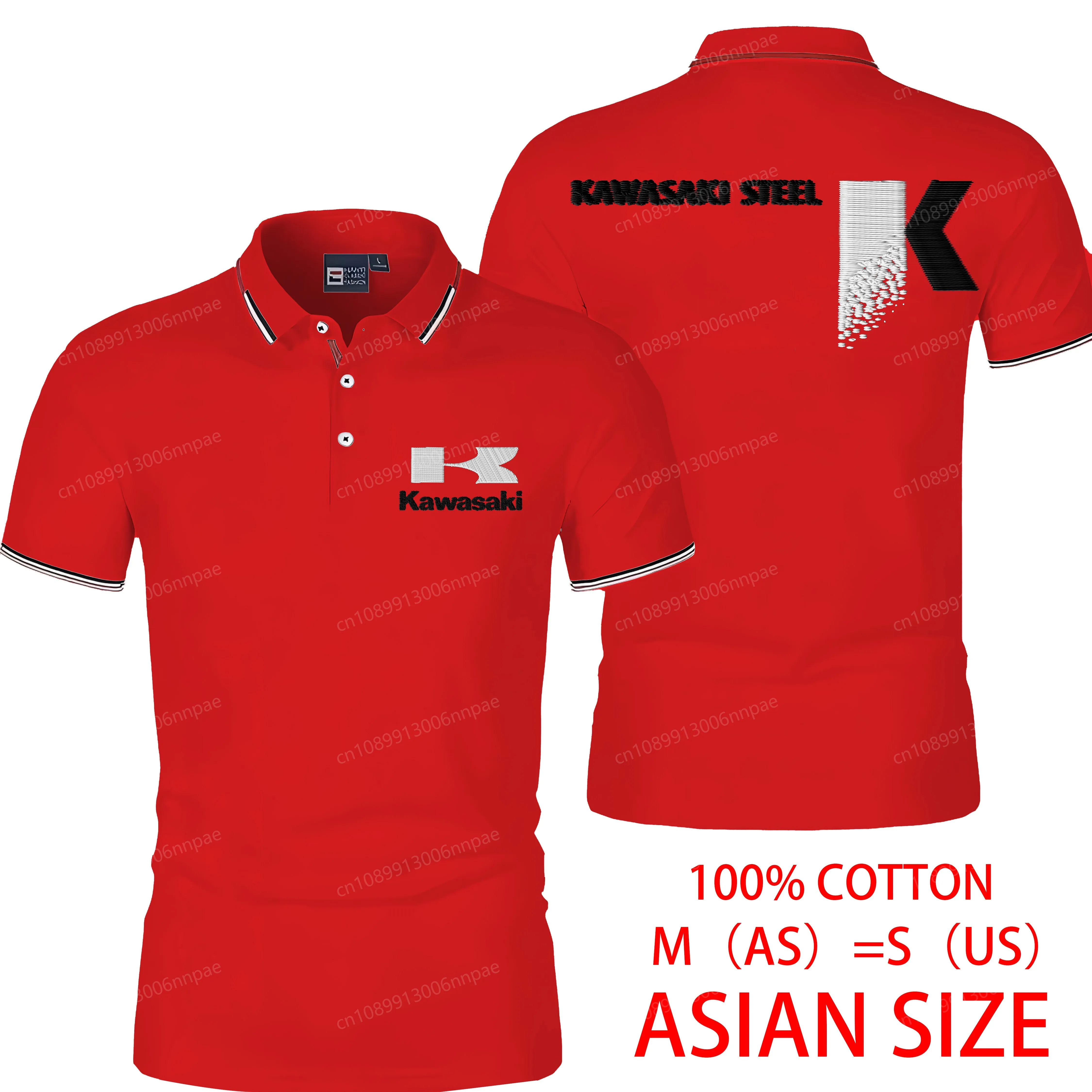 

Embroidery Kawasaki ASIAN SIZE 3D Printing Milk Silk Polo Shirt Man Clothes Men's Clothing Moisture Conductivity Male Shirts Top