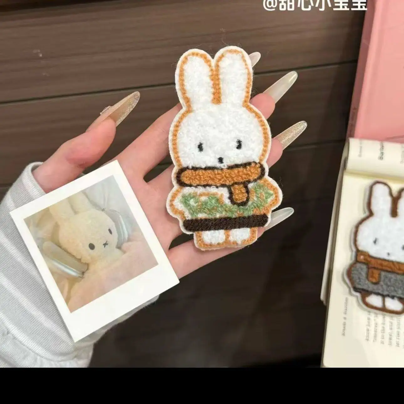 Cute little bunny fringe stickers for girls with broken hair on the back of the head, fixed with Velcro hair accessories