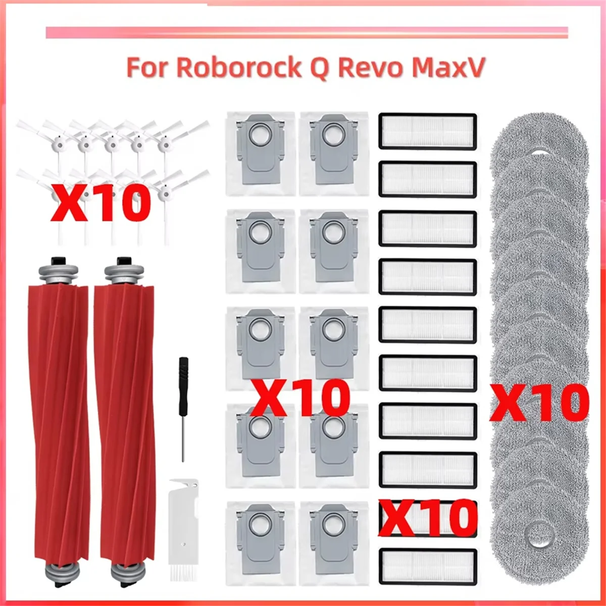 Для Roborock Q Revo MaxV робот-пылесос основная боковая щетка HEPA-фильтр швабра мешок для пыли запасные части аксессуары