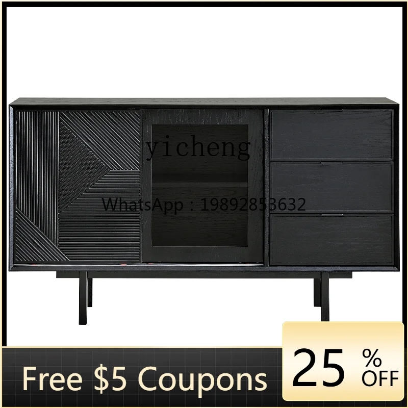 

Solid Wood Sideboard Living Room Wall Cabinet Storage Simple Modern Storage Cabinet