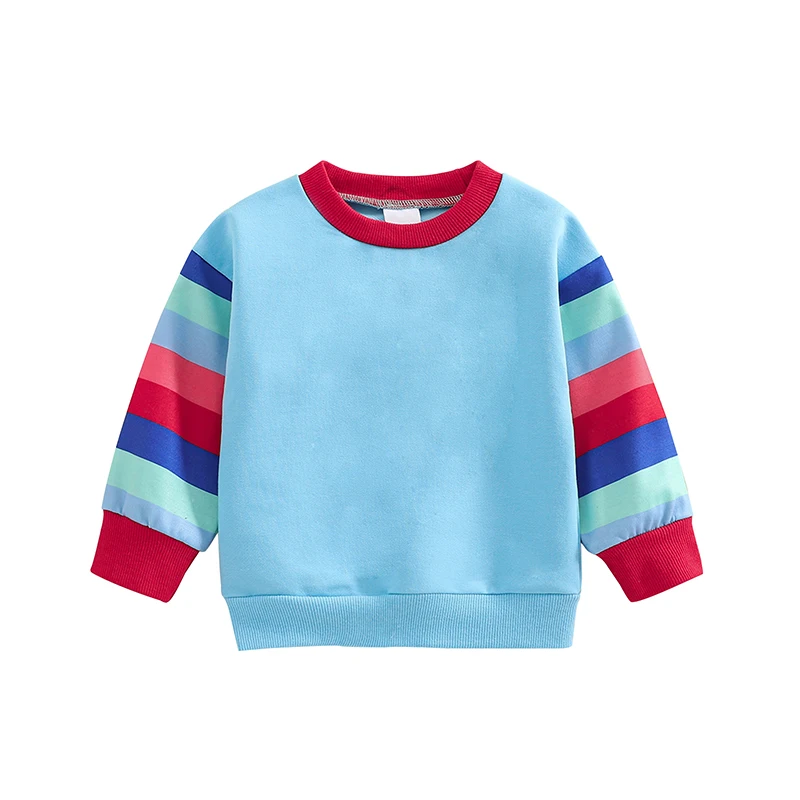 Little Boys Halloween Casual Sweatshirts Long Sleeve O Neck Contrast Color Pullover Crew Neck Tops