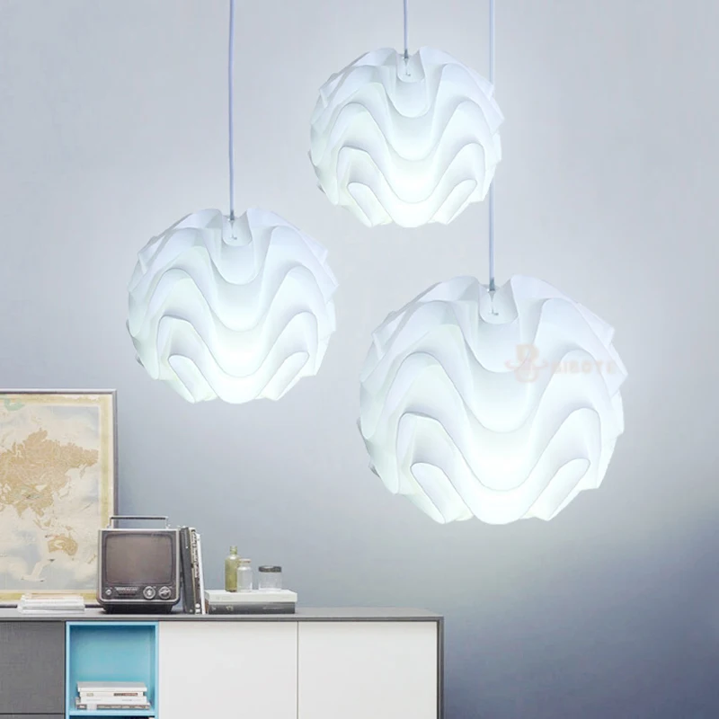 Modern Pendant Lights Hanging LED Lamp For Bedroom Kitchen Dining Room Pendant Chandelier Lustre E27 LED PP Shade Fixture Light image 3