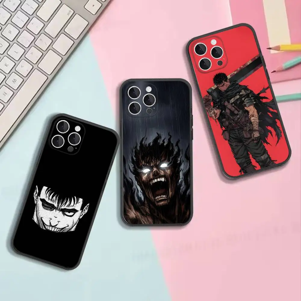 B-Berserk G-Guts-s Black Soft Phone Case, Compatible with iPhone 11,12,13,14,15,16,17,Pro,Max,Plus,X,XS,SE4,Mini
