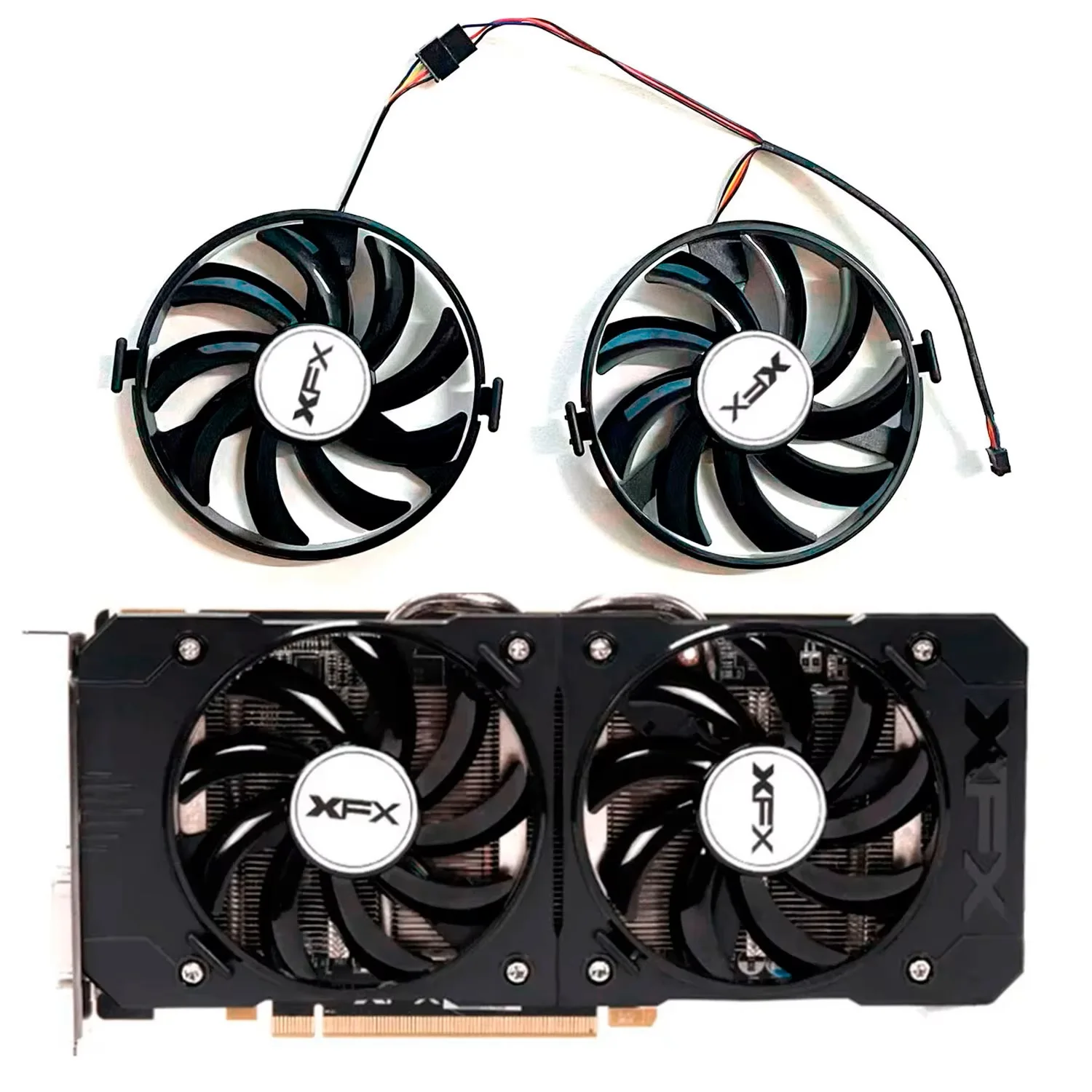 New GPU fan FDC10U12S9-C DC 12V 0.45A suitable for XFX R9 380 370X R7 350 360 370, RX 460 560 graphics card cooling fan