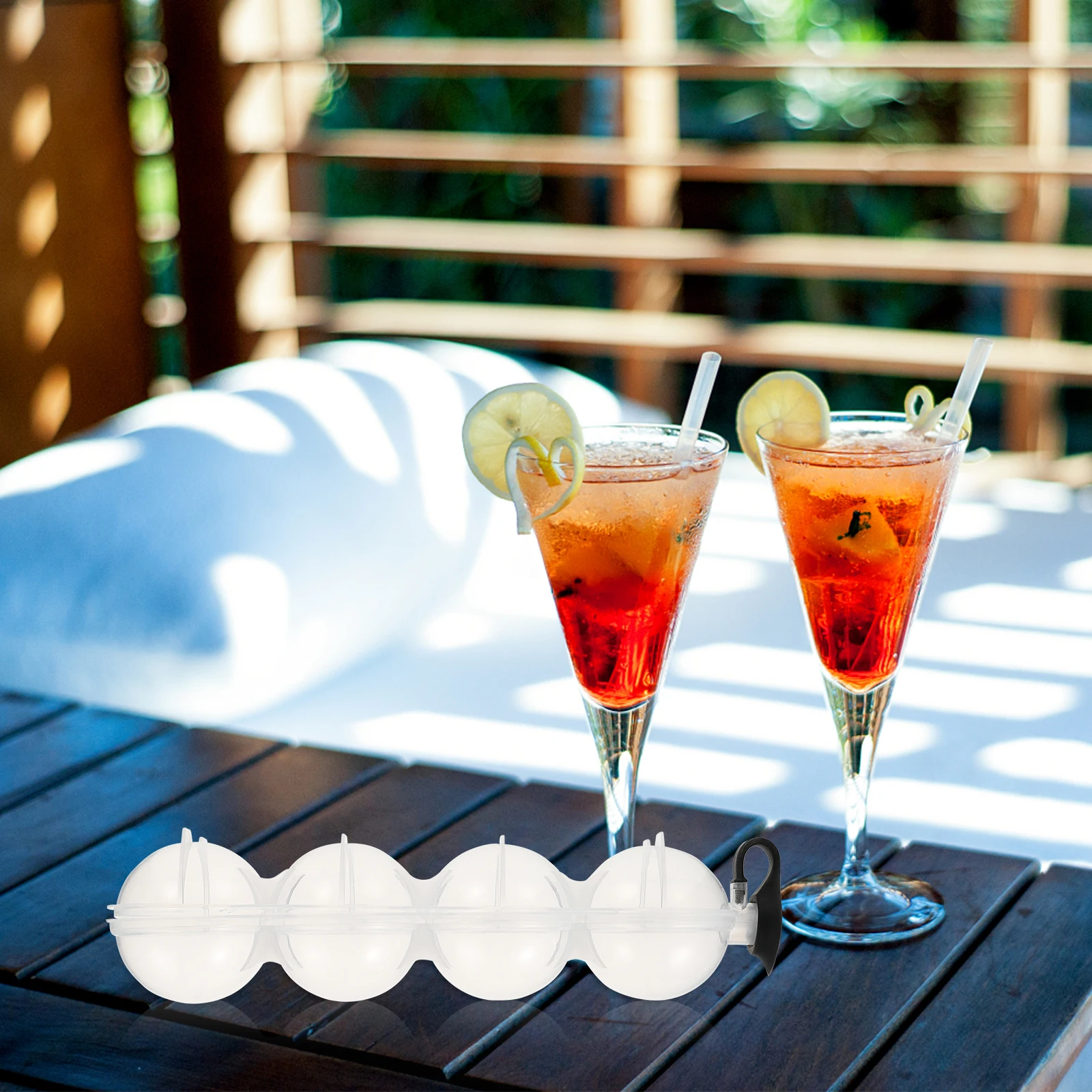 

2pcs Ball With Lid Silicone Making Tool For Whiskey Drinks Fridge Tray Transparent Round Ice Lattice Mold Homemade Ice