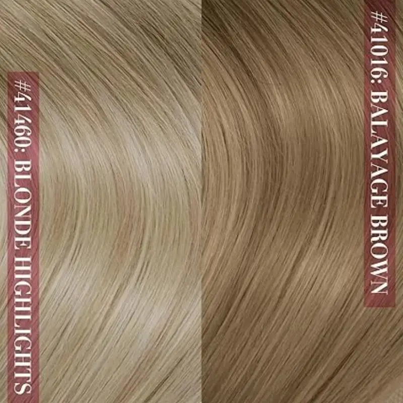 Procureur gSee-Extensions de cheveux à clipser pour femmes, Balayage ombré, Extensions de vrais cheveux humains, Brun foncé, 7 pièces