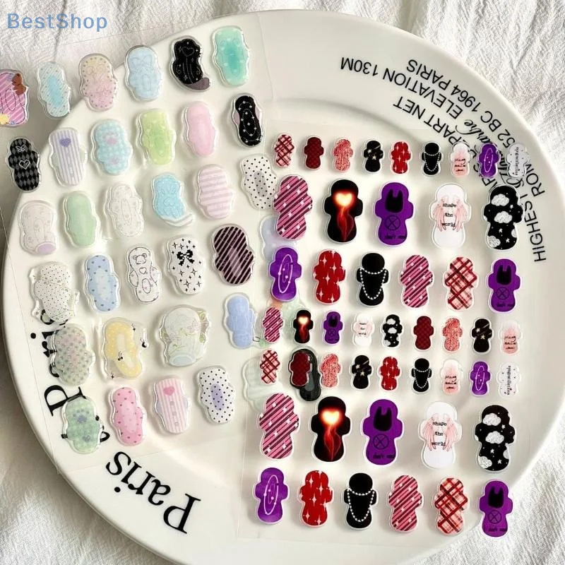 1/2 個漫画クリエイティブ生理用ナプキンゼリーステッカーリリーフエンボスステッカーかわいいスクラップブッキング DIY 装飾ステッカーギフト