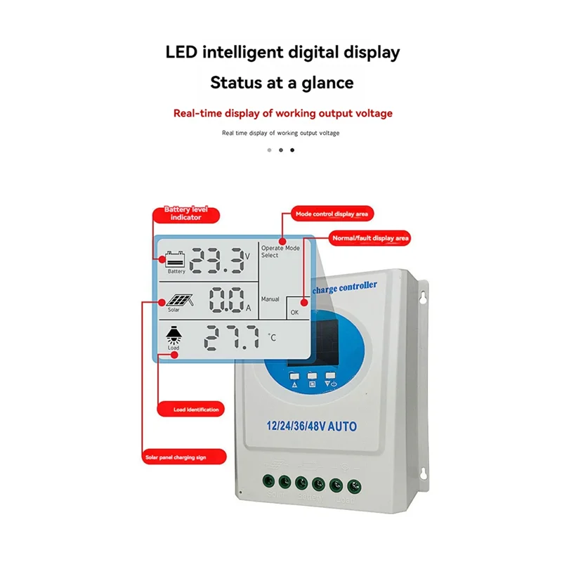 

GW-120A MPPT Solar Charge Controller 12V 24V 36V 48V Dual USB Withlcd Display Forlead Acid Lithium Battery Solar Panel A