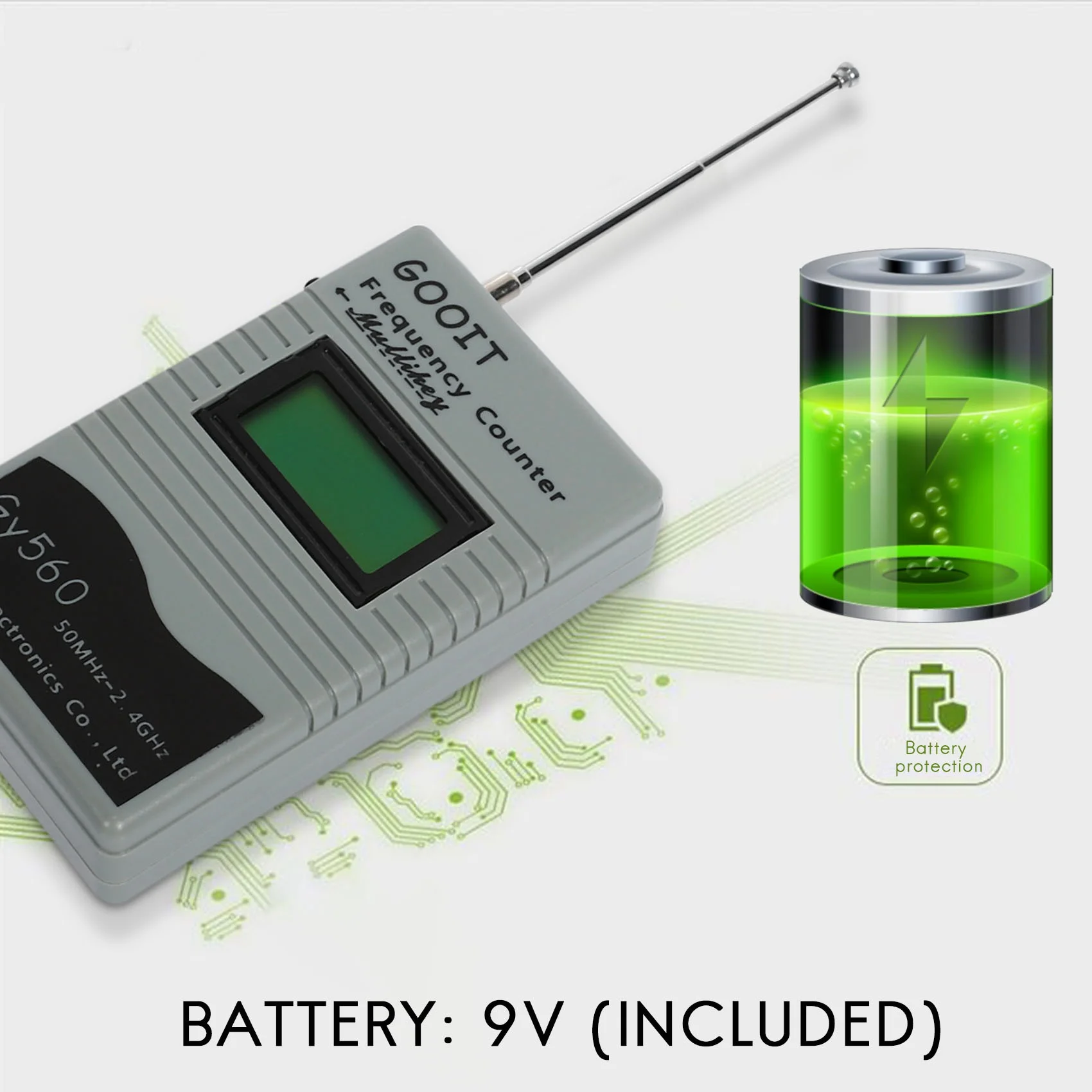 Frequency Test Device for Two Way Radio Transceiver GSM 50 MHz-2.4 GHz GY560 Frequency Counter Meter