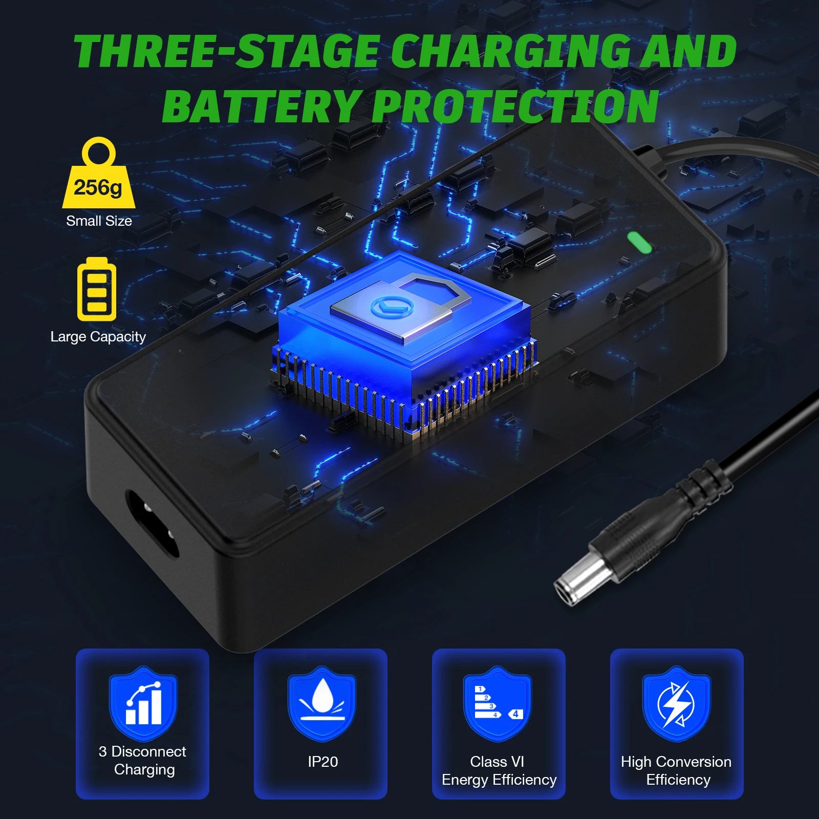 Ładowarka do skutera elektrycznego, zasilacz 42 V 2 A DC 5,5 x 2,1 mm kompatybilny z rowerem elektrycznym Jetson GOTRAX, do baterii litowej 36 V