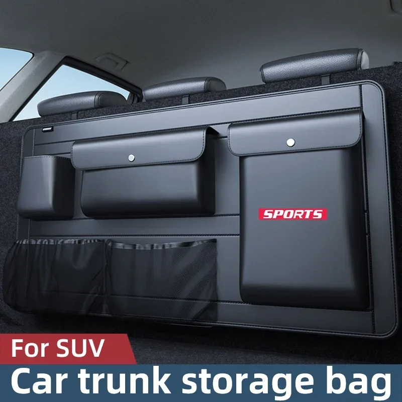 

SUV Car Specific Trunk Storage Bag Novelty Auto Accessories Ultifunctional car Leather storage box Hanging Pocket Sorting Box