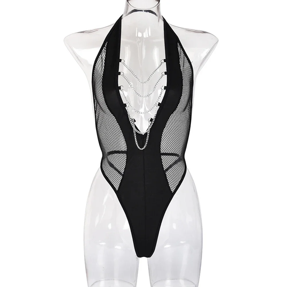 الاباحية الملابس الداخلية الساخنة النساء الجسم شبكة سلسلة نظرة الرطب الإناث الملابس الداخلية ارتداءها اللاتكس ملابس خاصة من الجلد الجوف خارج تيدي نوم