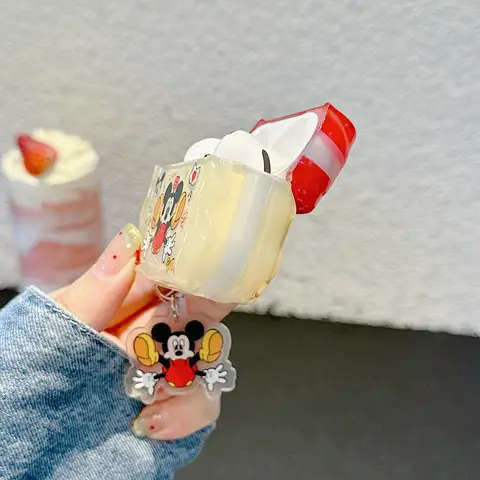 लोकप्रिय डिज्नी कार्टून मिकी माउस और मिन्नी माउस युगल शैली इयरफ़ोन केस एयरपॉड्स 1.2.3.4.Pro2 के लिए पेंडेंट सुंदर कवर के साथ 10 best sales मिकी एयरपॉड्स - №9