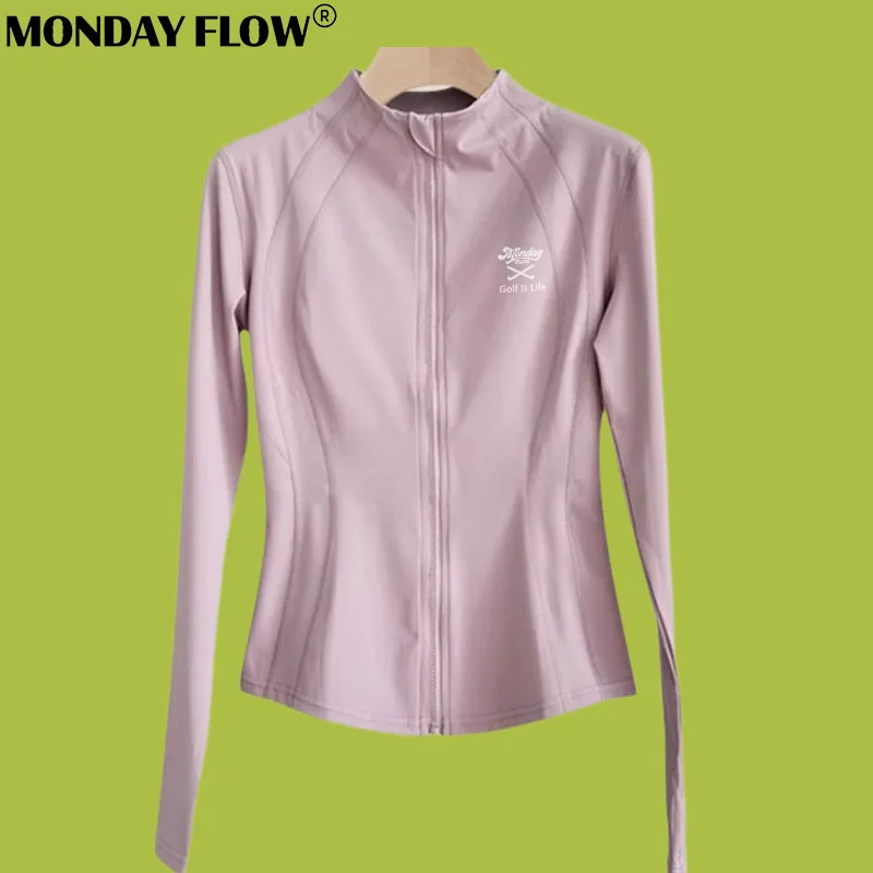 Monday Flow hoodie wanita, jaket olahraga luar ruangan Golf musim semi/gugur produk baru, mantel hoodie nyaman, atasan serbaguna bersirkulasi