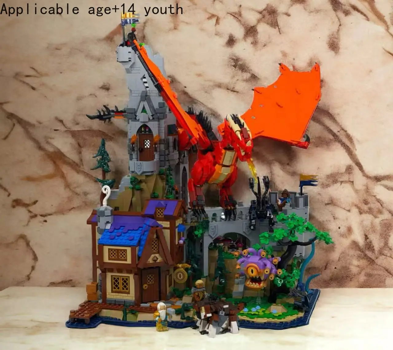 

Новинка в наличии, набор строительных блоков в режиме красного дракона, сборная модель, архитектурные игрушки, кирпичи для мальчиков