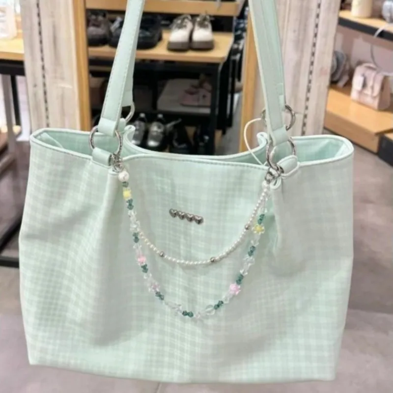 

JIAERDI милая зеленая большая сумка в форме сердца, женская большая вместительная сумка из бисера, женские нежные повседневные сумки на плечо для поездок на работу, новинка 2023 г.