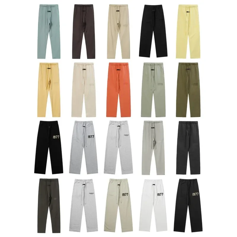 Pantalones informales holgados esenciales de estilo informal americano para hombres y mujeres, pantalones de pierna recta de cintura alta para Otoño e Invierno