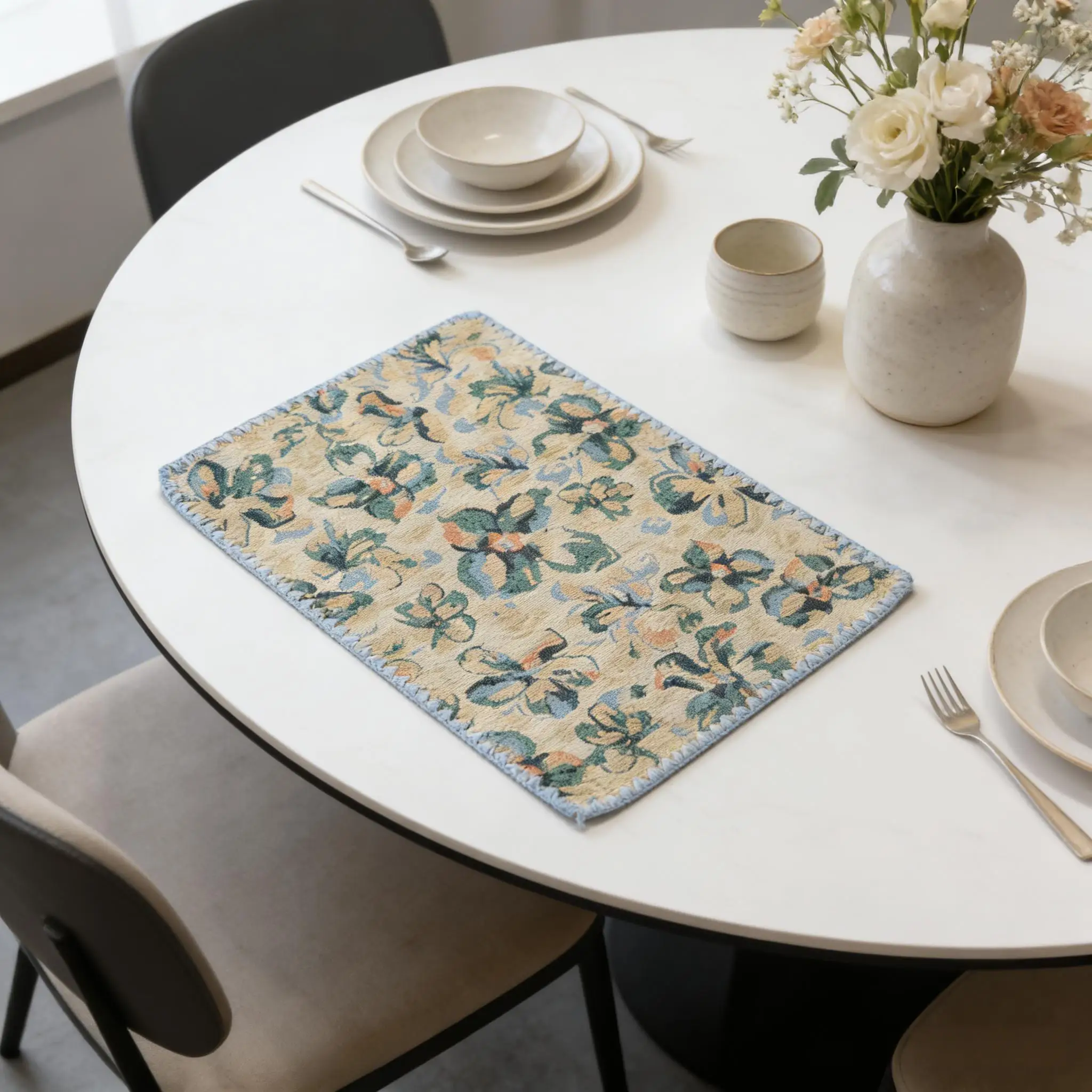 Premium Washable Placemats for Dining Table Cotton Linen Cloth Placematsfor Kitchen Tabletop Cotton Table mats 12 x 18 Inch