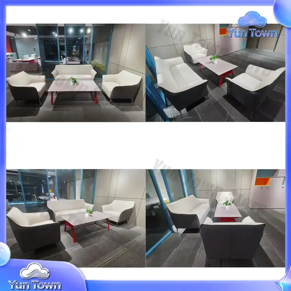 Hot-selling Modern American Style Ins Style Cheap Customizable Office Furniture Office Pu Leather White Office Sofa
