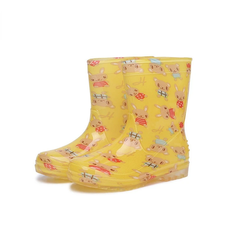 New Boys Girls Waterproof Rain Boots Kids Anti-slip PVC Rainboots Children Water Shoes Wellies Mid-calf