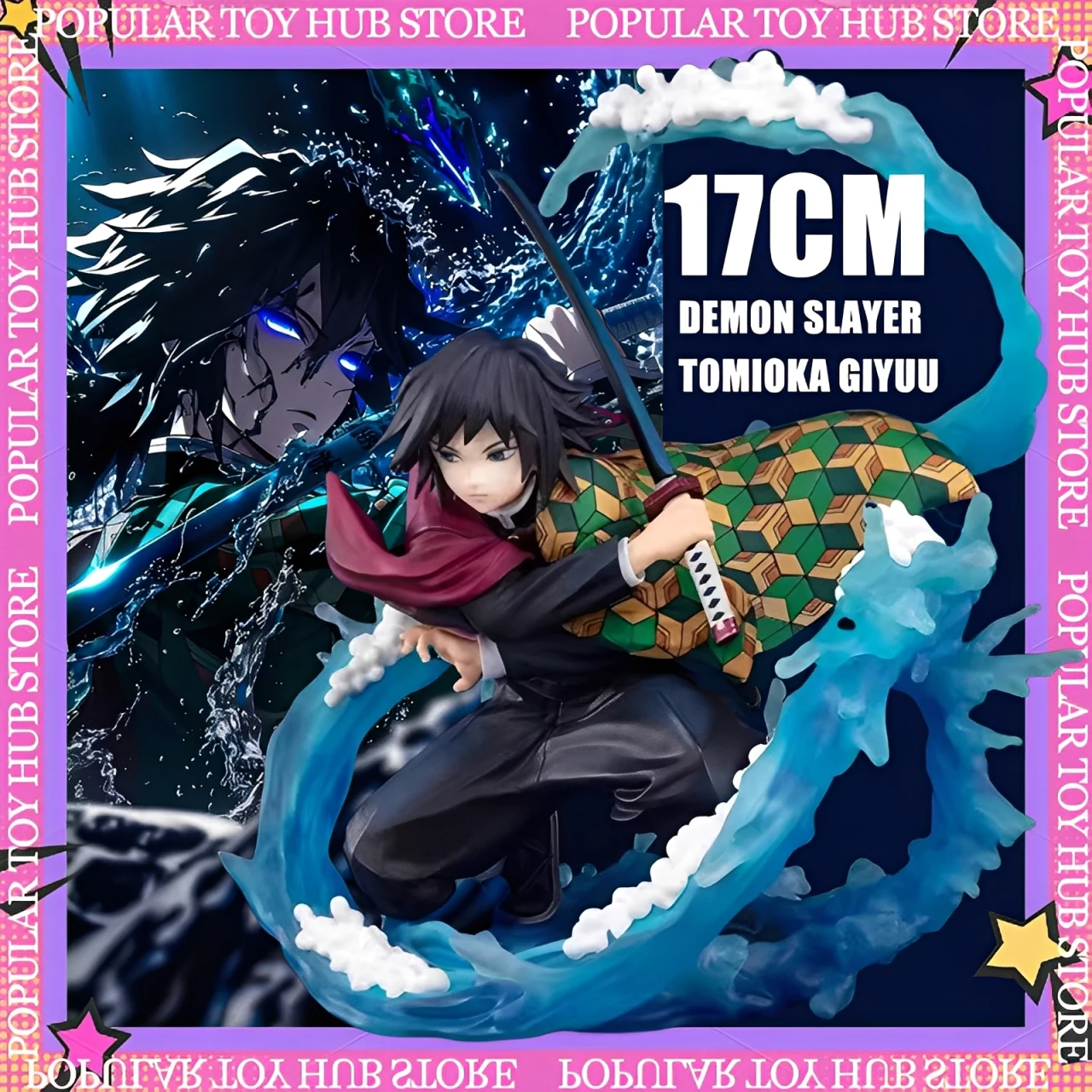 

17cm Demon Slayer Zero Tomioka Giyuu Anime Action Figure Volunteer Water Breath Statue Model Box PVC Collection Model Toy Gift