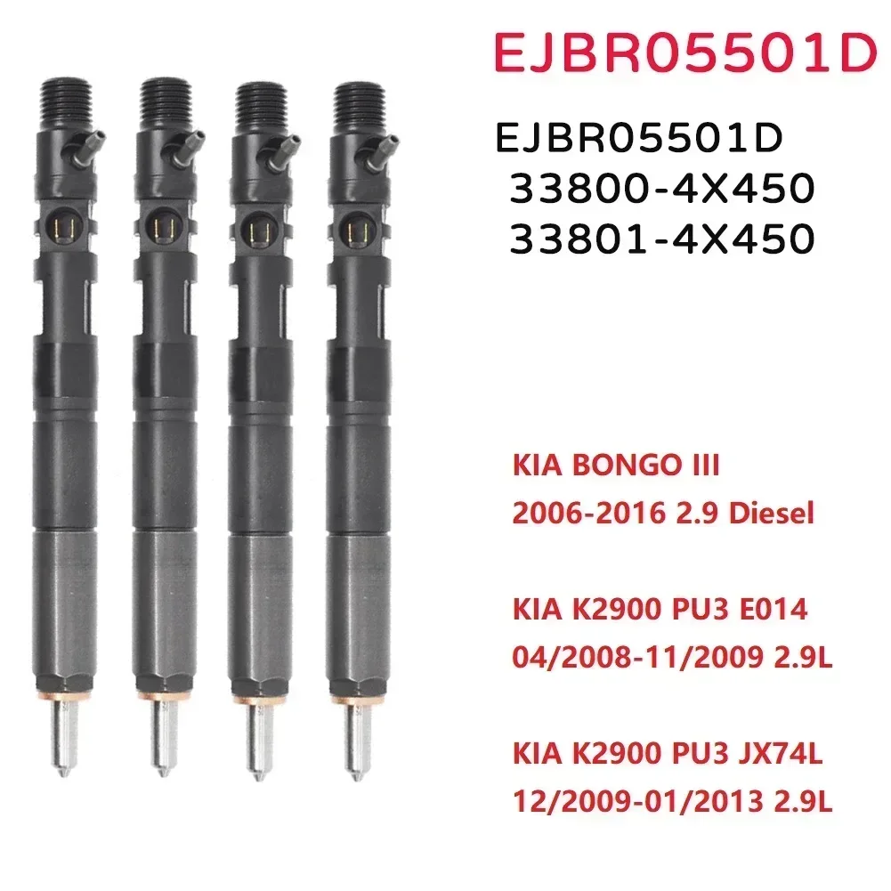 

(Set of 4) EJBR05501D New Diesel Fuel Injector Nozzle For Hyundai / KIA BONGO K2900 2.9L 33800-4X450 33801-4X450 Hot sales