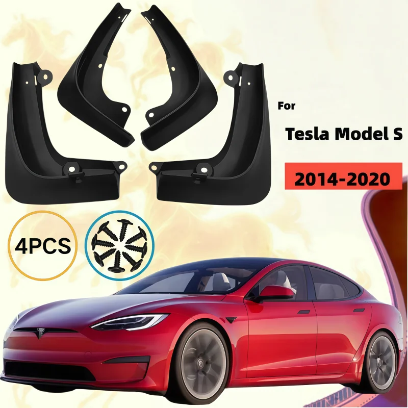 MudFlaps For Tesla Model S 2014-2023 2020 2021 Mud Flaps Splash Guard Mudguards Front Rear Fender Auto Styline Car Accessories