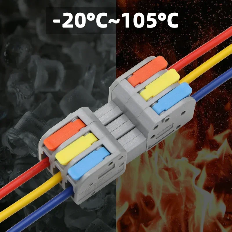 Quick Wire Connector Docking Mini Universal Compact Electrical Wiring Connectors Push-in Butt Conductor Terminal Block