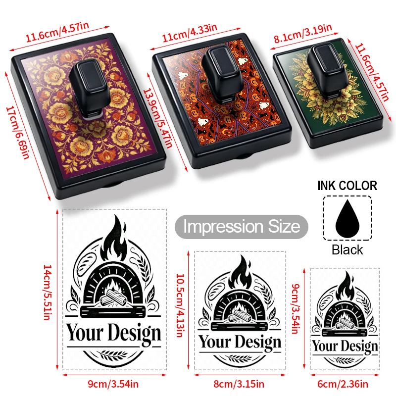Custom-made Robust Self Inking Rubber Stamp Flexible logo Layout for Logistics Retail Outer Packaging Labeling & Carton Marking