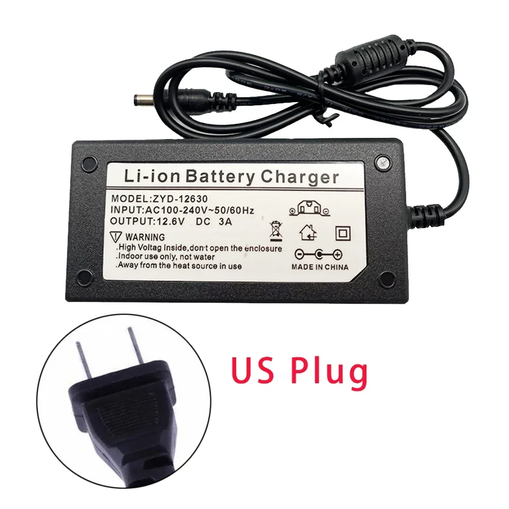 12.6V 3A Lithium Battery Charger for 3S 10.8V 11.1V 12V Li-ion Polymer Batterry Pack Fishing Light Electric Drill Power Adapter