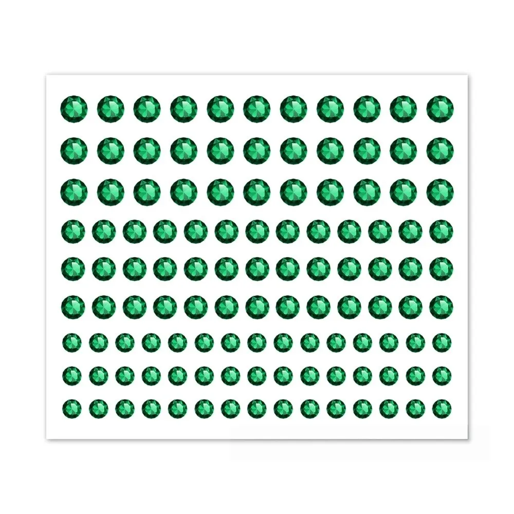 10 Sheets with Adhesive Backing 3/4/5mm Round Bedazzling Sticker DIY Sparkling Face Eye Jewels Sticker Makeup Waterproof