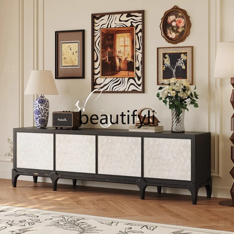 

TV cabinet French medium and ancient style all solid wood American retro simple coffee table combination
