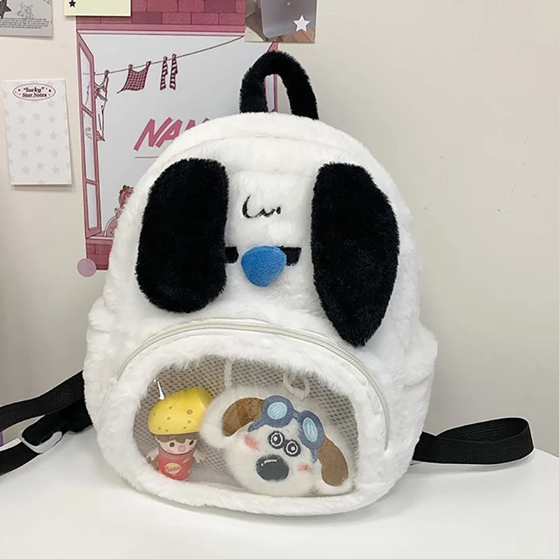 

HAEX Funny Dog Backpacks Women 2025 Individuality Y2K Furry Ita Bags Subculture DIY Anime Badge Small Capacity Bag Female