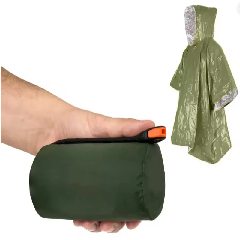Emergency Poncho 4 Pcs,Film Thermal Raincoat Blanket,Insulated,Reflective Enhanced Visibility,Outdoor/Car Camping Survival Gear