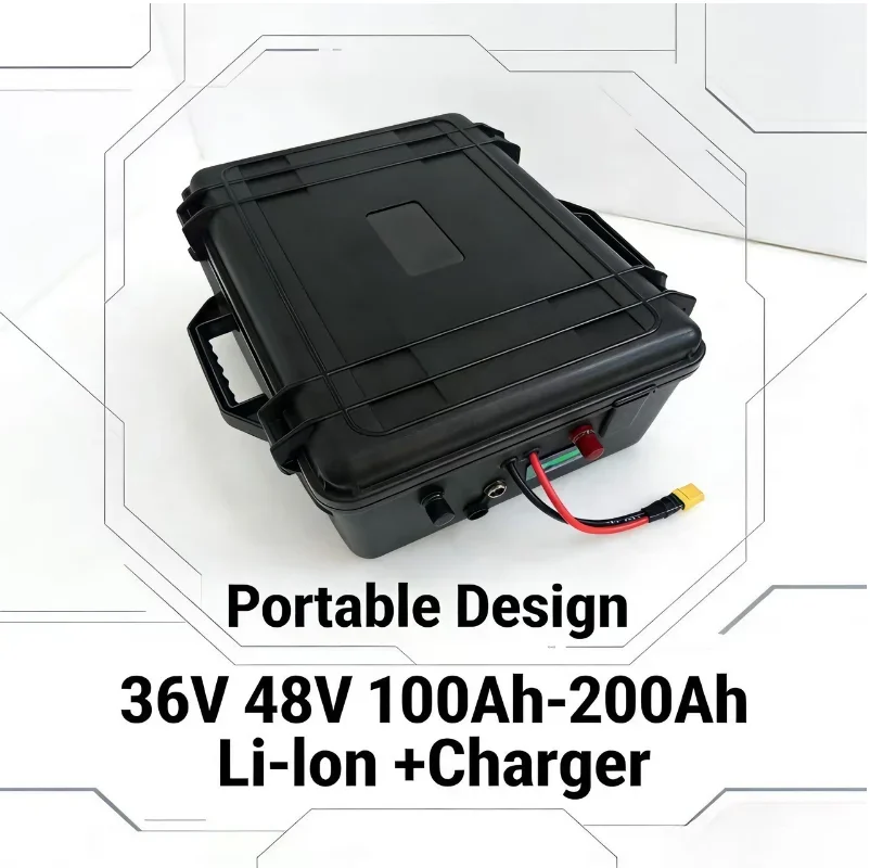 

36V 48V Li-ion Battery 100Ah to 200Ah High Capacity Rechargeable Power Pack with ChargerLong-Cycle Li-ion Battery (≥1500 Cycles