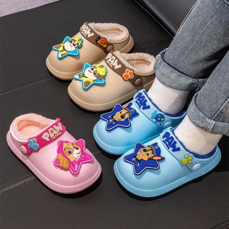 Children Slippers Cute Fluffy Winter 2026 Indoor Home Cotton Shoes Girls Boys Warm Comfortable Cartoon Plush Floor Shoes