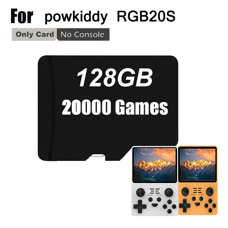 Para powkiddy rgb20s tf cartão de expansão portátil máquina jogo cartão mamory card256g 128g 64g 58000 jogos simulador clássico