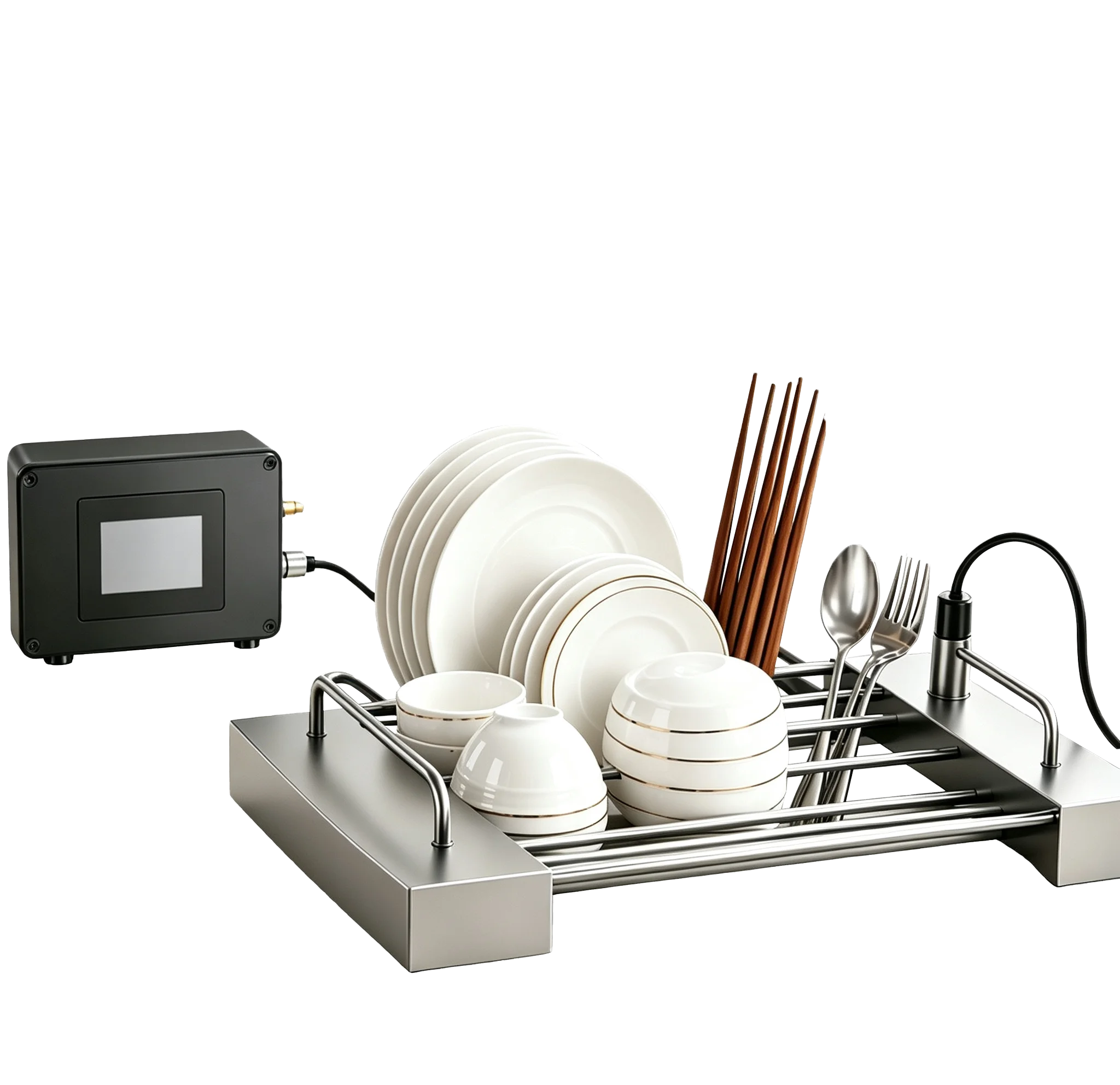 High-Power Bubbling Ultrasonic Dishwasher for Home, Restaurant, Small Smart Sink, Portable, Simple, No Installation