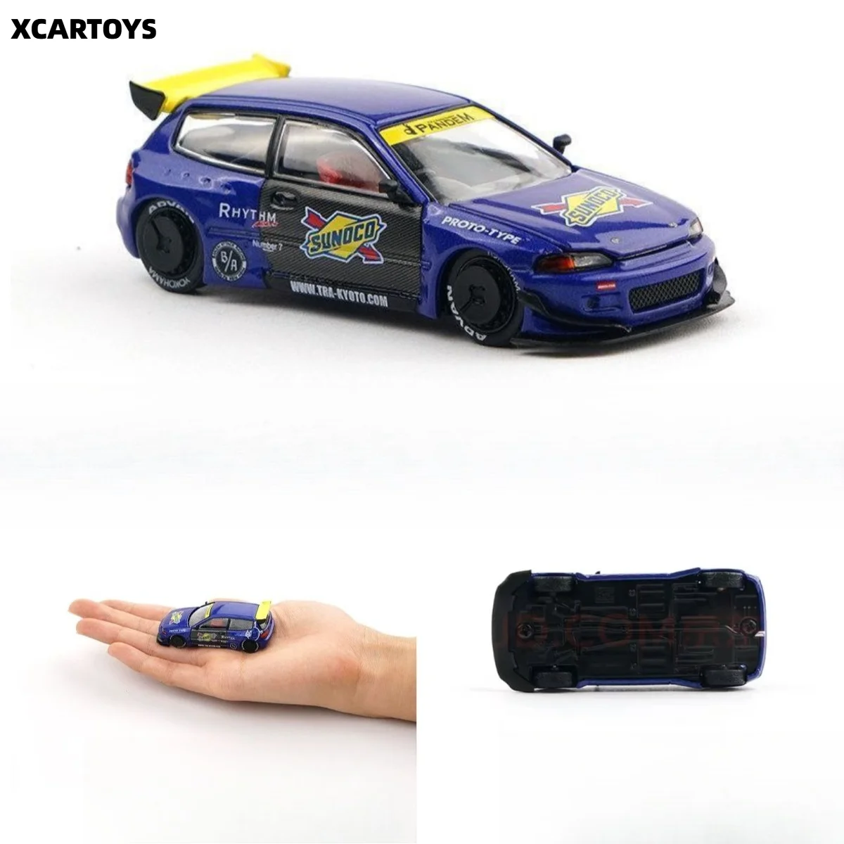 Tuoyi S26-09 Honda Civic EG6 Pandem-Blue 1/64 Alloy Collection Car Model