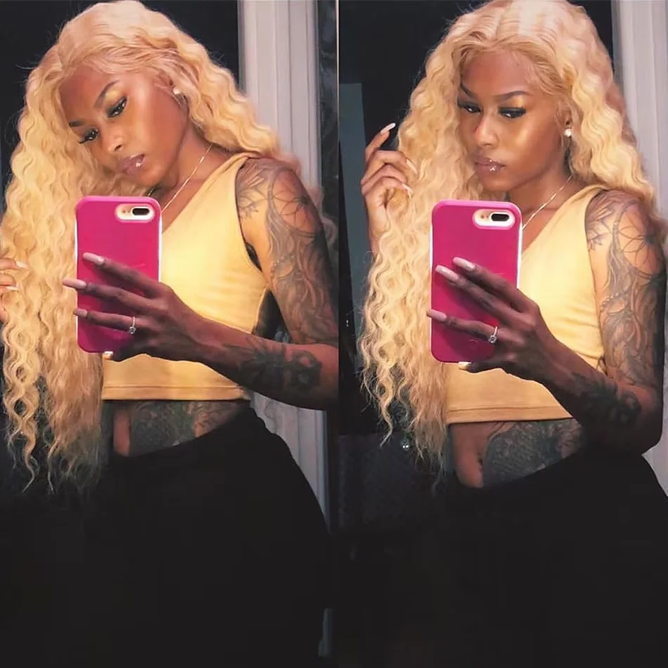 613 Blonde  250 Density Deep Wave Pre Plucked Brazilian Vietnamese Natural 13x4 HD Lace Frontal Wigs Burgundy 99j Frontal Wig Colored Curly Pre-pluck Human Hair Wigs 200 250 Density Hd Lace Frontal Human Hair Wigs 427 hilight wigs 350 wigs