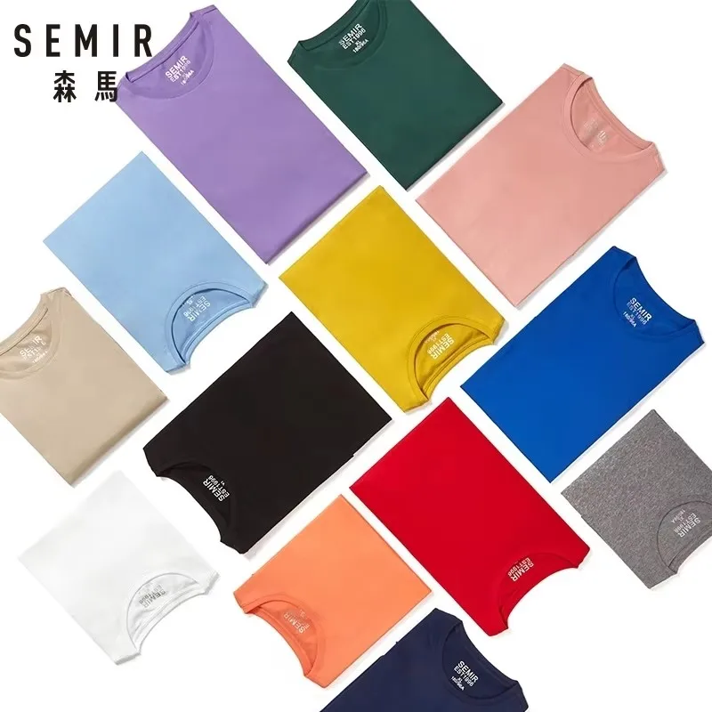 Semir Summer T Shirt For Men 2025 2 pcs per pack O Neck Stretch Solid New Tops Clothing Casual Tshirt Man Streetwear Cool Tee
