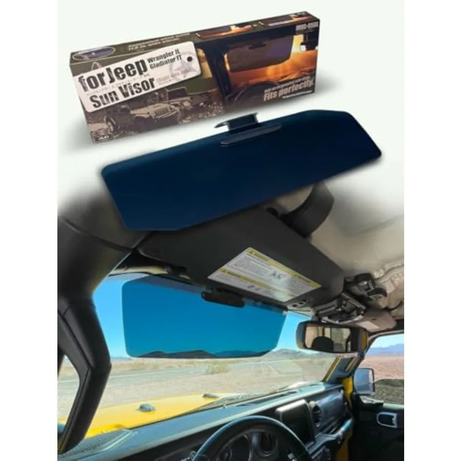 

Sun Visor Extension Side Only for Jeep Wrangler JL JLU and Gladiator JT 2018-2026 UV400 Polycarbonate Lens 99% UV Filtering Hin