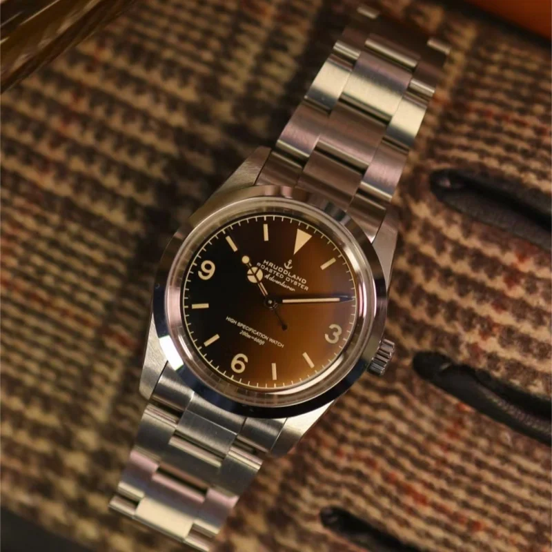 2025 novo hruodland retro luxo casual masculino relógio mecânico automático 36mm nh38 vidro safira aço inoxidável relógio de mergulho presente