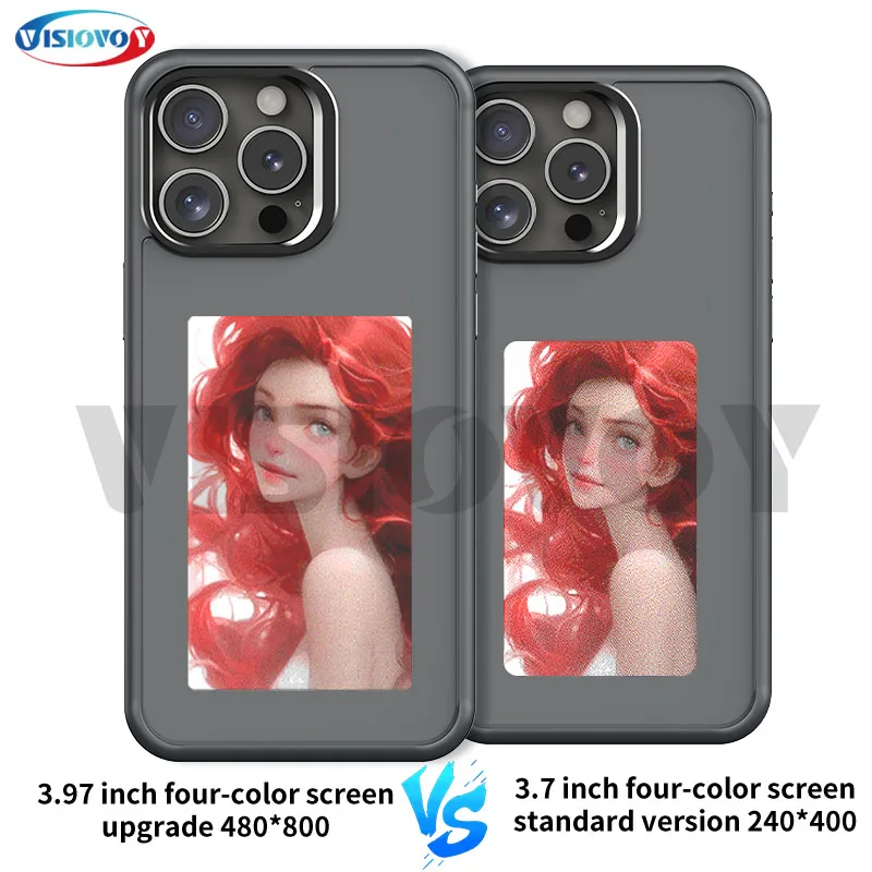 

3.97 inch 480*880 Smart Phone Case For iphone 15 14 13 Pro Max Enhanced 4 Color Screen E-ink Screen NFC Function DIY Phone Funda