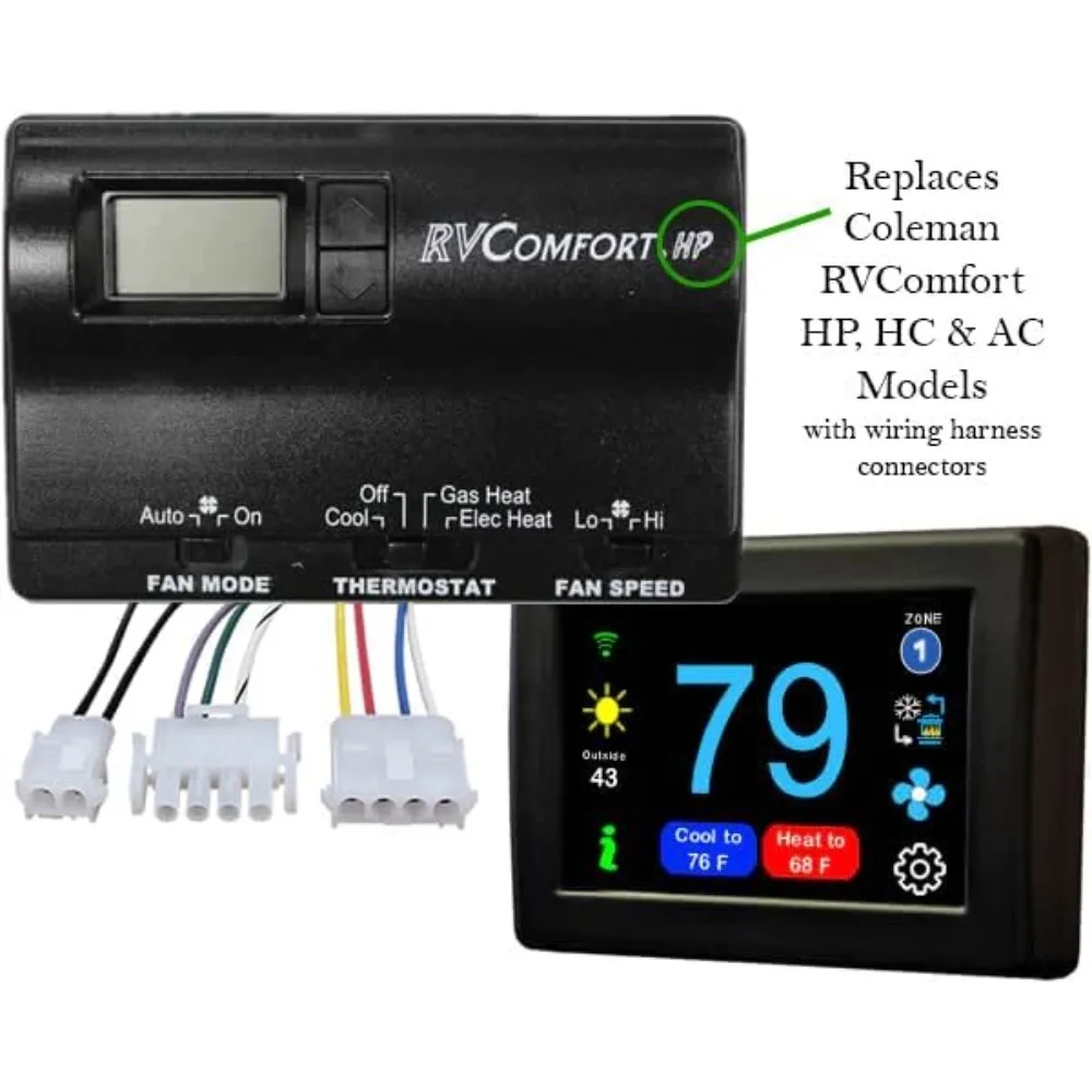 Termostato de tela sensível ao toque EasyTouch RV com WiFi e Bluetooth - Termostato RV para ar condicionado e aquecimento - programável
