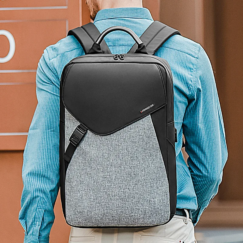 Cool Backpack Black Men's Backpack Waterproof Large Capacity Travel Backpack USB Charging Outdoors Business Laptop Bag School